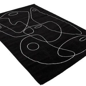 Tapis Noir Motif Line Art 160×230 Cm ARTISTE en ligne vente 7