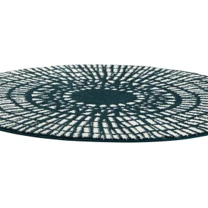 dernière tendance Tapis Rond Graphique Bleu D160 Cm OLAPA 9