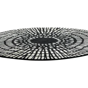 Tapis Rond Graphique Noir D160 Cm OLAPA se précipiter pour acheter 9