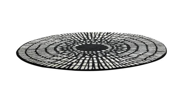 Tapis Rond Graphique Noir D160 Cm OLAPA se précipiter pour acheter 3