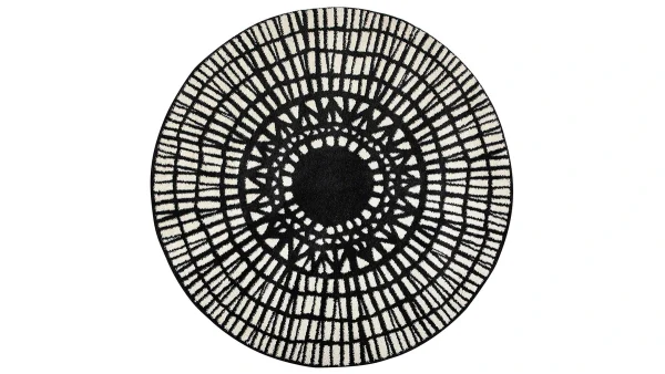 Tapis Rond Graphique Noir D160 Cm OLAPA se précipiter pour acheter 1