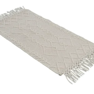 vente chaude Tapis Tissé à La Main écru Avec Motifs En Relief Et Franges 60 X 120 Cm DENALI 8