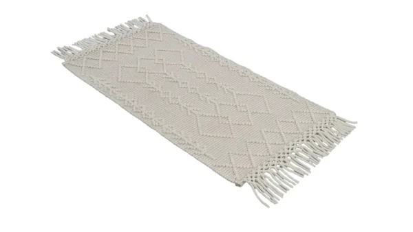 vente chaude Tapis Tissé à La Main écru Avec Motifs En Relief Et Franges 60 X 120 Cm DENALI 3