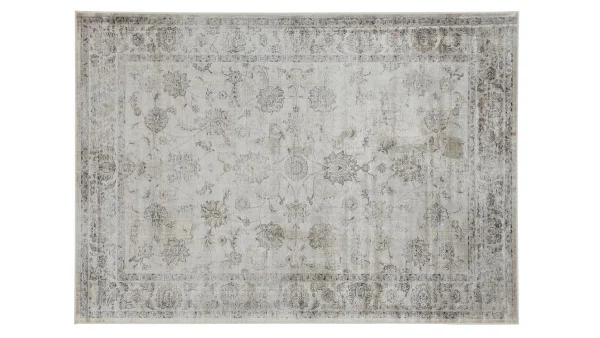 prix pas cher Tapis Vintage En Viscose Avec Motifs Gris 160 X 230 Cm RYAD 1